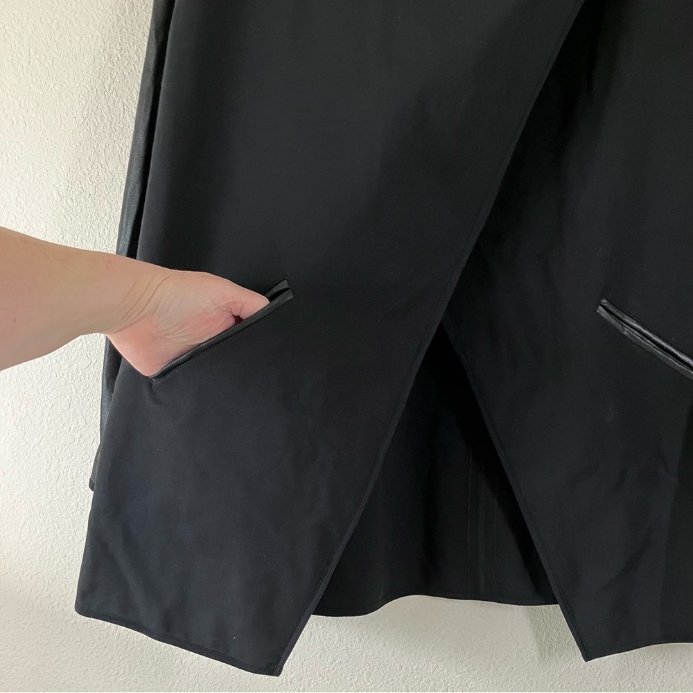SPANX Drape Front Jacket L Black Ponte Career Minimalist Travel Edgy Streetwear - Picture 8 of 16